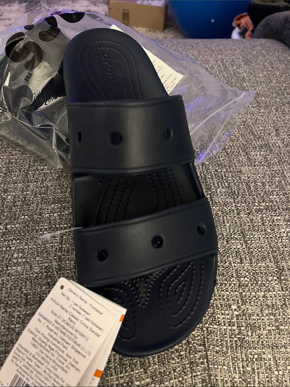 CROCS Kids Navy Dual-Strap Slide
